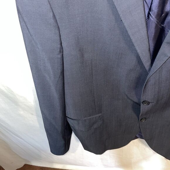 Coppley 1883 Men’s Dress Blazer Size 46L Navy Blue Wool Business Formal - Picture 7 of 14